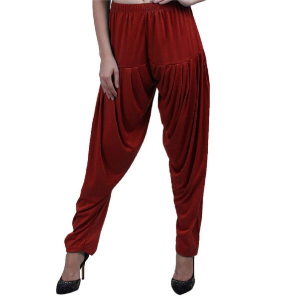 MAGILAM Viscose Solid Patiala Pants ( RedMaroon )