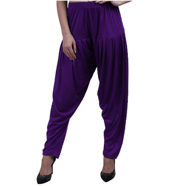 MAGILAM Viscose Solid Patiala Pants ( Purple )