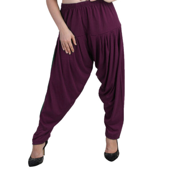 MAGILAM Viscose Solid Patiala Pants ( Dark Maroon )