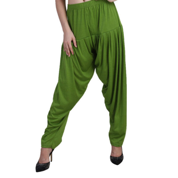 MAGILAM Viscose Solid Patiala Pants ( Pista Green )