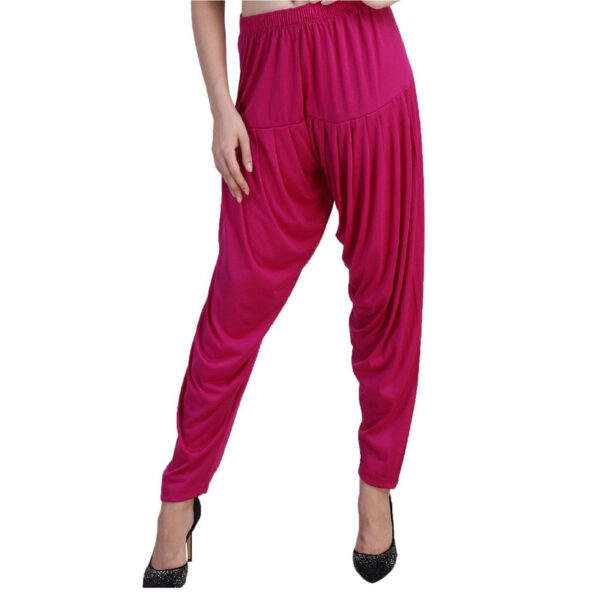 MAGILAM Viscose Solid Patiala Pants ( Deep Rani )