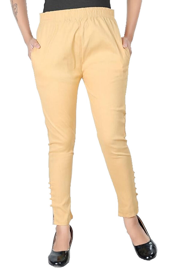 MAGILAM Rayon BioWash ankle length pencil cut pants for womens ; Lightskin