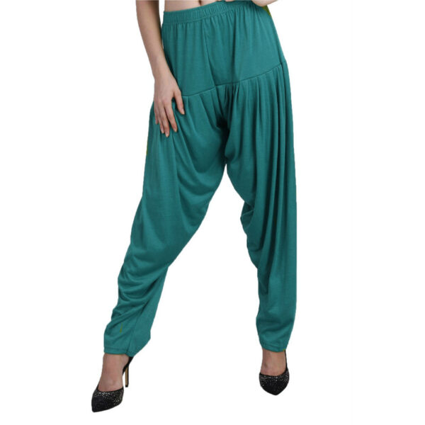 MAGILAM Viscose Solid Patiala Pants ( Z.Green )