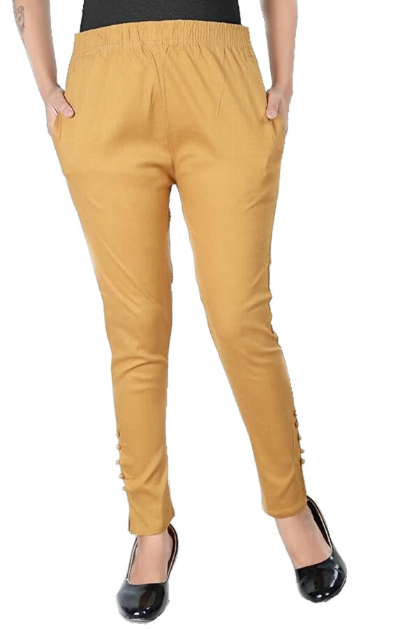 MAGILAM Rayon BioWash ankle length pencil cut pants for womens ; Darkskin